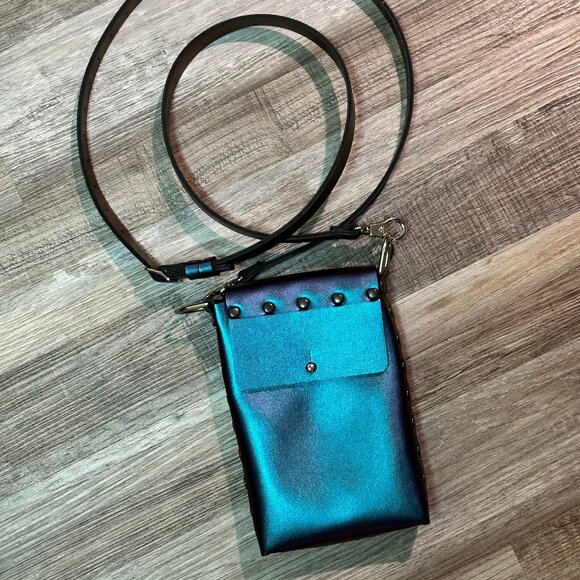 Mohop Handbags - Mohop faux leather phone pouch, peacock